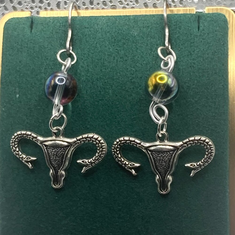 Snake Uterus Shimmer Earrings